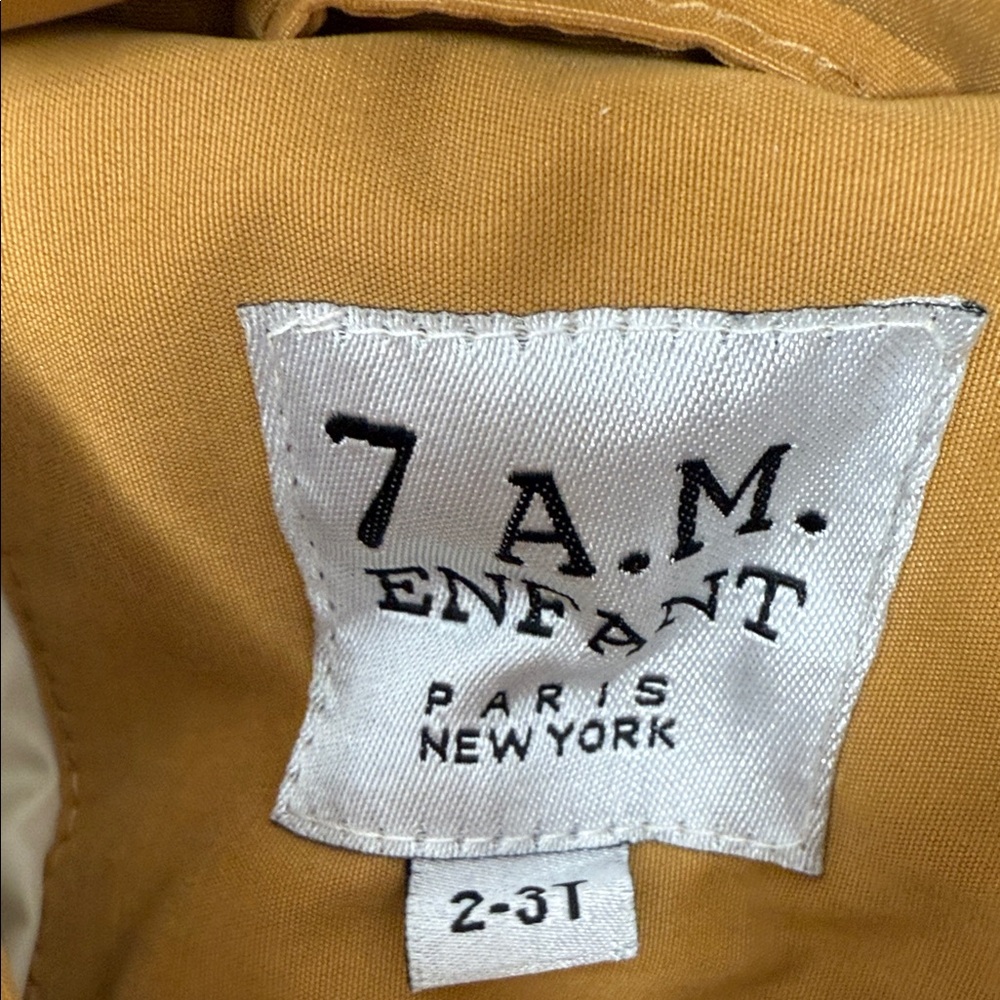 7 A.M. Enfant Brown Hooded Jacket Size 2-3 T Brand New Toddlers - Picture 9 of 13